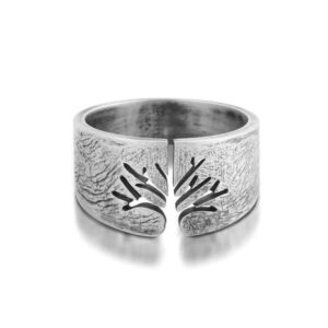 bague arbre de vie acier vintage