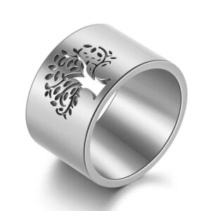 bague arbre de vie argent acier
