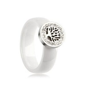 bague arbre de vie céramique blanc