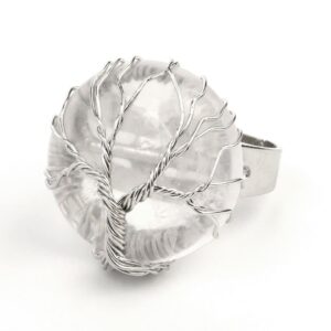 bague arbre de vie cristal blanc