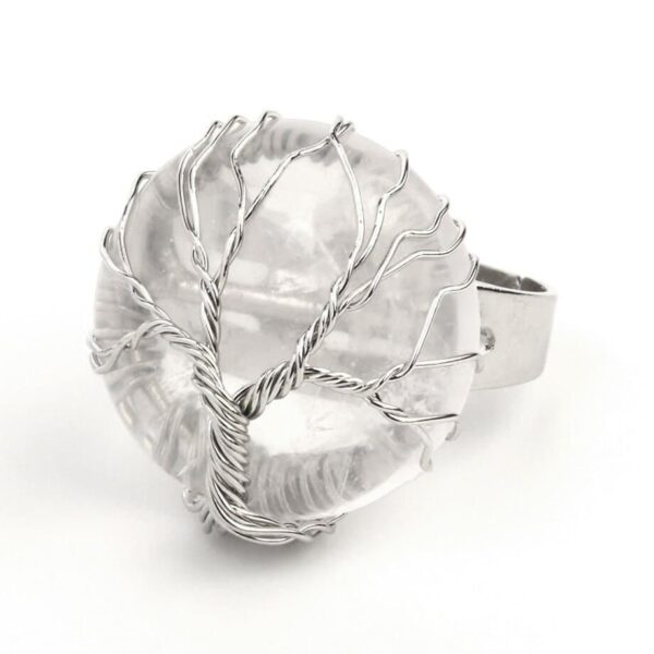 bague arbre de vie cristal blanc