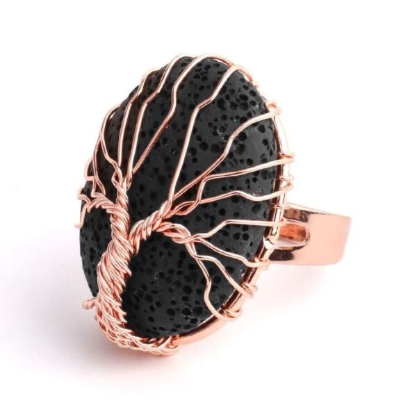 bague arbre de vie cuivre noir