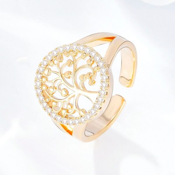 bague arbre de vie dorée en cuivre