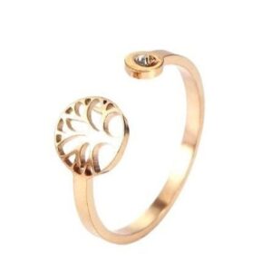 bague arbre de vie fine or rose