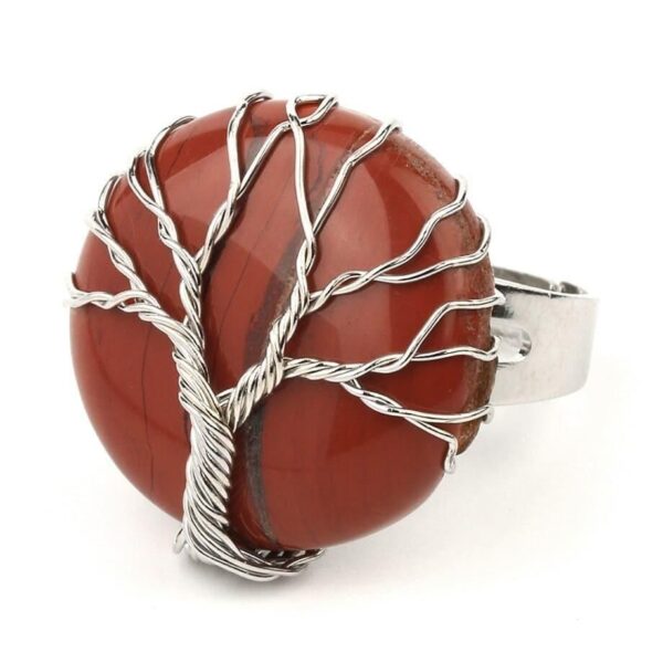 bague arbre de vie jaspe rouge