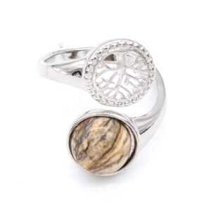 bague arbre de vie jasper jaune