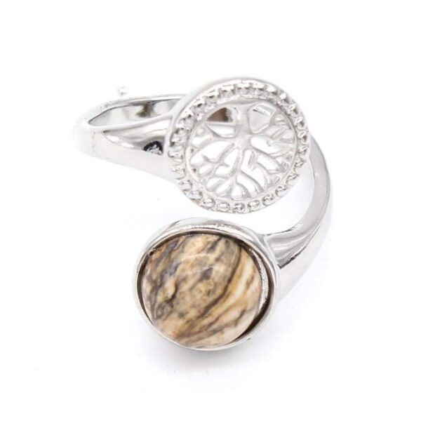 bague arbre de vie jasper jaune
