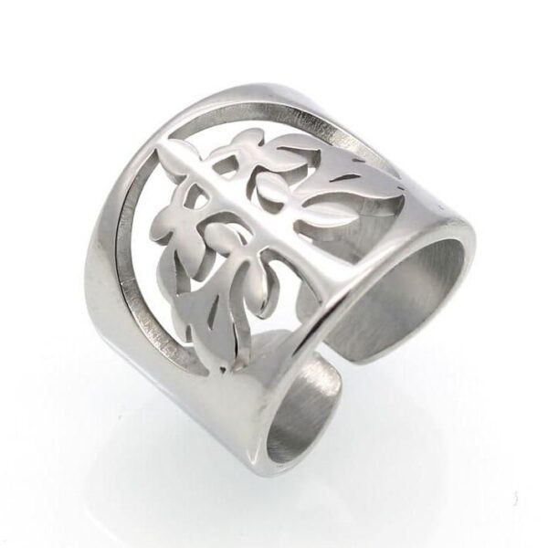 bague arbre de vie large acier