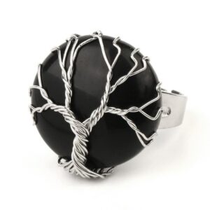 bague arbre de vie onyx noir