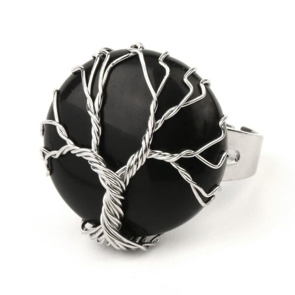 bague arbre de vie onyx noir