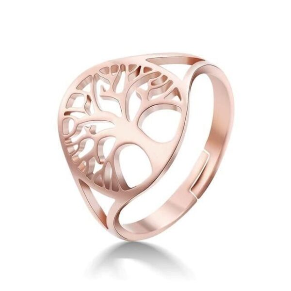 bague arbre de vie or rose