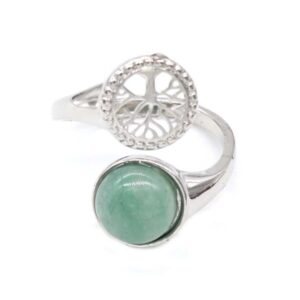 bague arbre de vie pierre aventurine verte