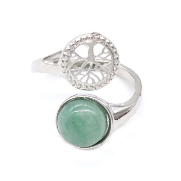 bague arbre de vie pierre aventurine verte