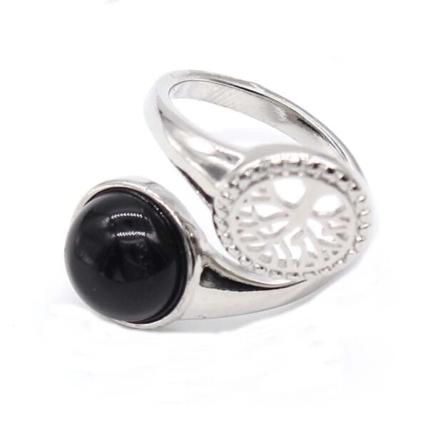 bague arbre de vie pierre onyx noir