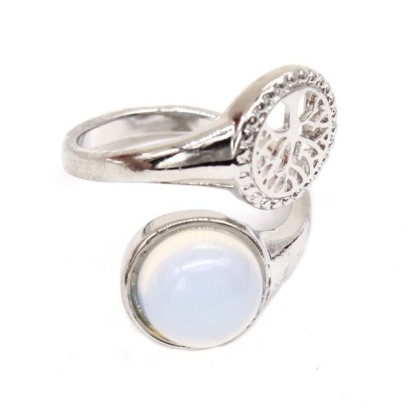 bague arbre de vie pierre opale