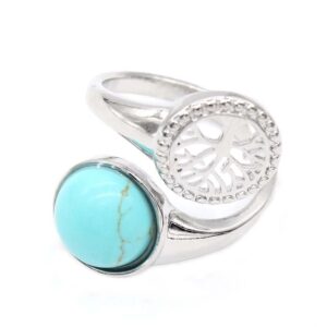 bague arbre de vie pierre turquoise