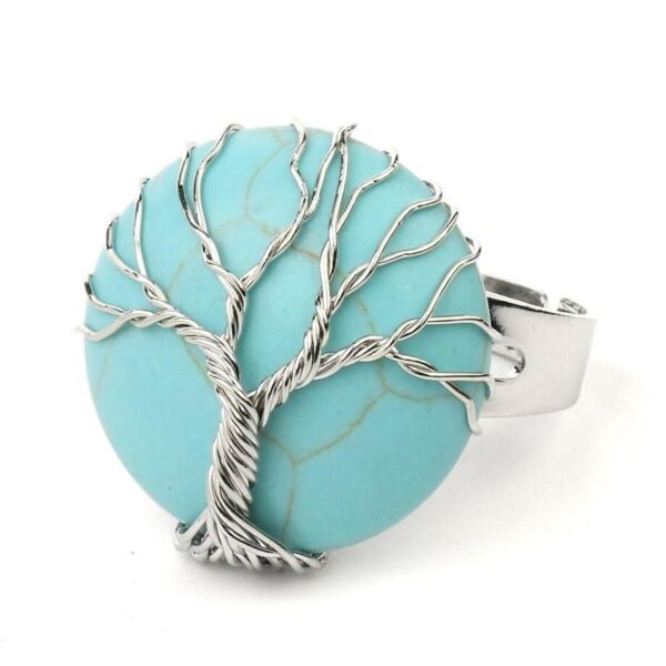 bague arbre de vie turquoise