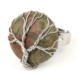 bague arbre de vie unakite