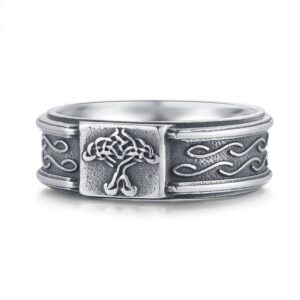 bague arbre de vie viking en acier inoxydable