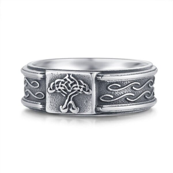 bague arbre de vie viking en acier inoxydable