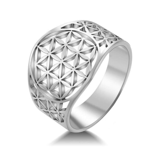 bague fleur de vie argent