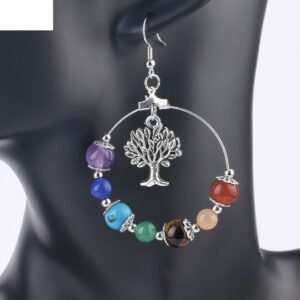 boucles d’oreilles arbre de vie chakra