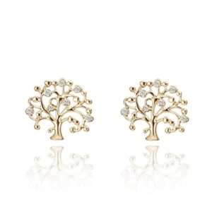 boucles d'oreilles arbre de vie zirconi doré