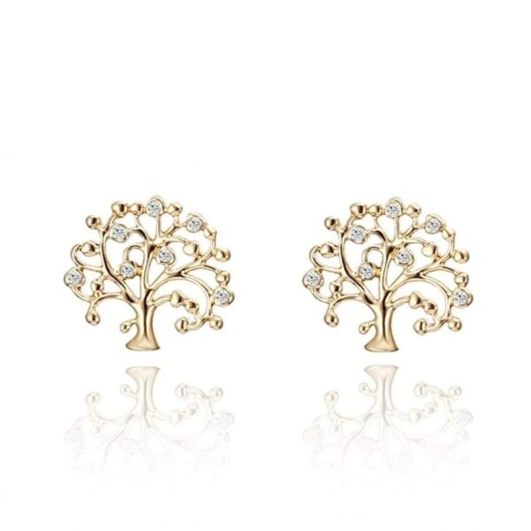 boucles d'oreilles arbre de vie zirconi doré