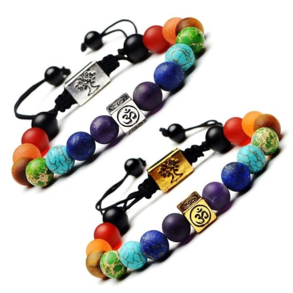 bracelet 7 chakras om arbre de vie