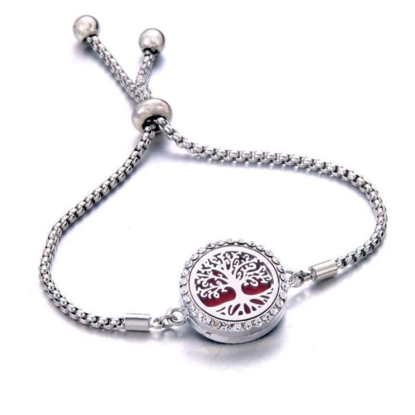 bracelet arbre de vie acier diffuseur huile essentielle