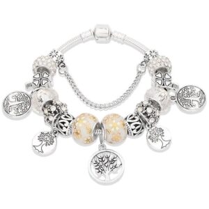 bracelet arbre de vie fantaisie blanc