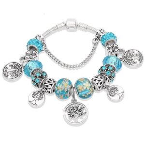 bracelet arbre de vie fantaisie bleu