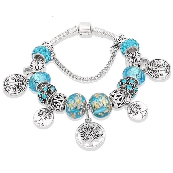 bracelet arbre de vie fantaisie bleu