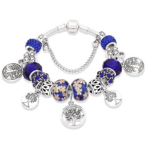 bracelet arbre de vie fantaisie bleu foncé
