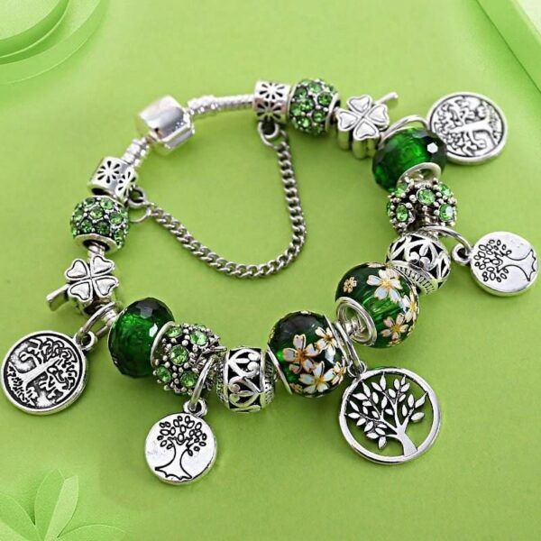 bracelet arbre de vie fantaisie vert