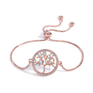 bracelet arbre de vie or rose