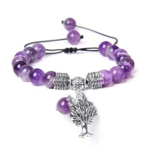 bracelet arbre de vie pierre améthyste