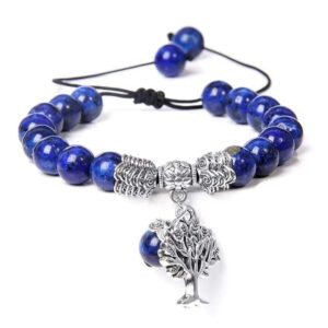 bracelet arbre de vie pierre lapis-lazuli