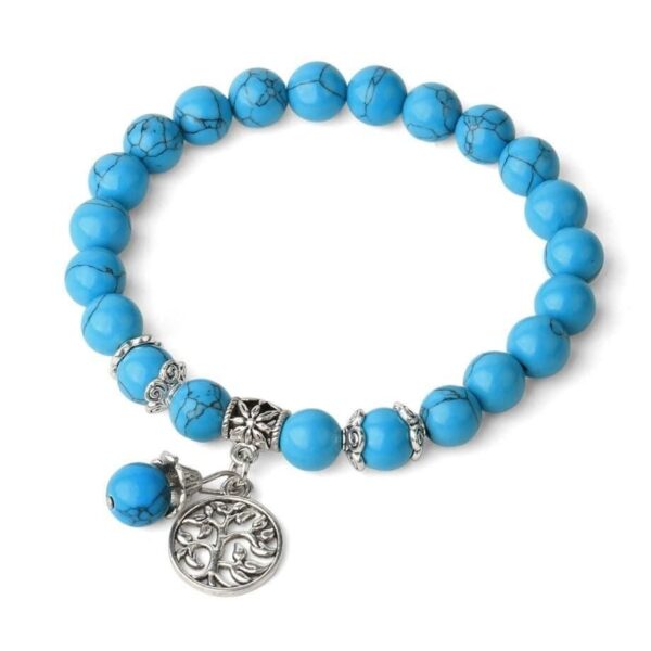 bracelet arbre de vie turquoise bleue